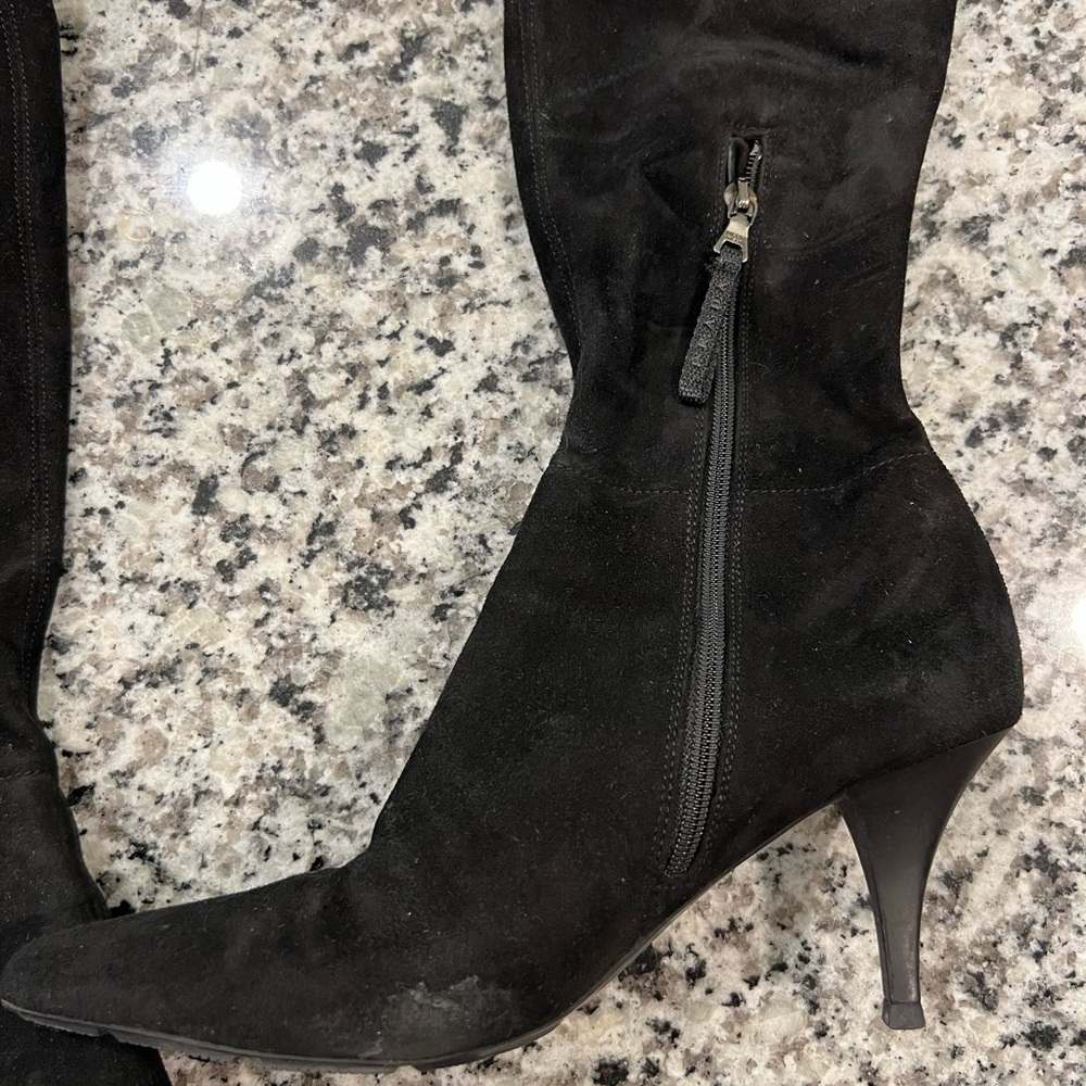 Prada tall suede heeled boots - Picture 3 of 15